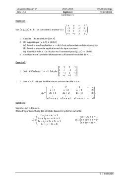 Contr&ocirc;le n&deg;1