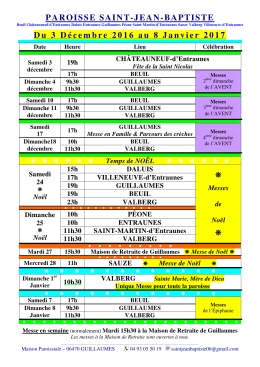 Programme des messes