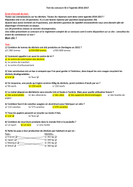 Jeu concours Agenda "réponses au test"