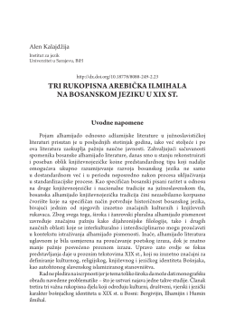 tri rukopisna arebička ilmihala na bosanskom jeziku u xix st.