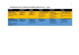 Raspored nastave za II. semestar