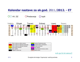 Kalendar nastave za ak.god.