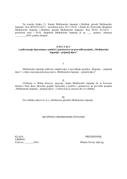 10. prijedlog odluke o prihvaćanju sporazuma o podr&scaron;ci i