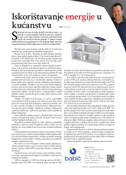 Iskori&scaron;tavanje energije u kućanstvu