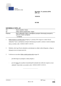 15310/16 BFT/msu 1 DG G 3 B 1. Radna skupina za carinsku uniju