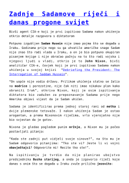 Zadnje Sadamove riječi i danas progone svijet