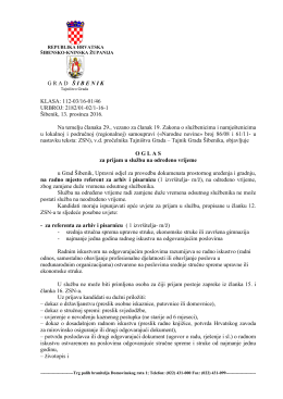 za prijam u službu na određeno vrijeme