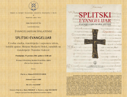 Splitski evangelijar - Sveučili&scaron;te u Splitu