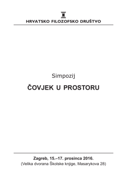 PUBLIKACIJA &ndash; Covjek u prostoru