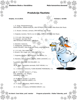 Produkcija flautista - Glazbena škola u Varaždinu