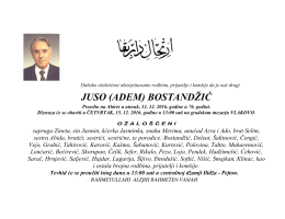 Obavje&scaron;tavamo: rodbinu, prijatelje i kom&scaron;ije da je na&scaron;a, draga