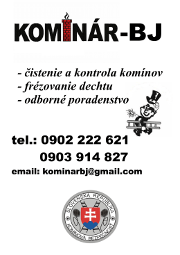 - čistenie a kontrola kom&iacute;nov - fr&eacute;zovanie dechtu