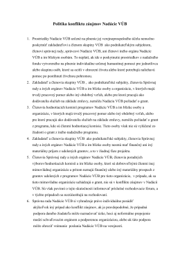 Politika konfliktu záujmov Nadácie VÚB