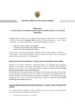 Finančn&eacute; riaditeľstvo Slovenskej republiky Inform&aacute;cia o zv&yacute;&scaron;en&iacute;