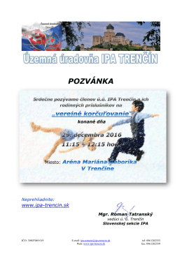 pozvánka - IPA Trencin