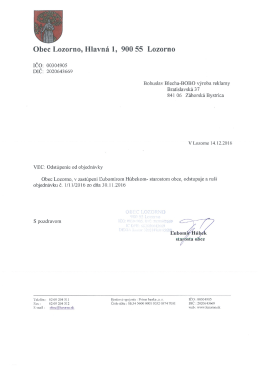 Obec Lozorno, Hlavn&aacute; 1, 900 55 Lozorno