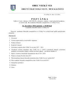 Pozv&aacute;nka 16 z 16.12.2016