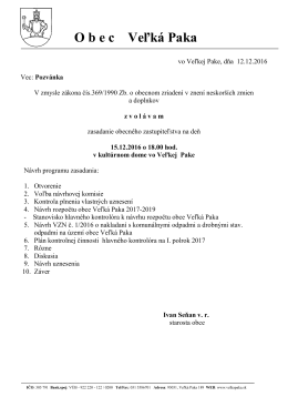 O b e c    Veľk&aacute; Paka