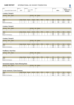 GAME REPORT INTERNATIONAL ICE HOCKEY FEDERATION 1