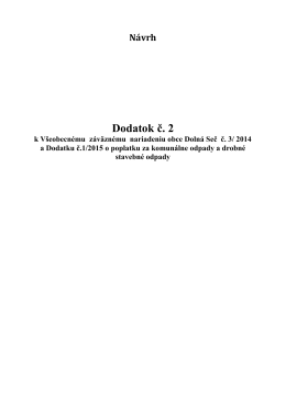 Návrh Dodatku č. 2 k VZN obce Dolná Seč č. 3/ 2014 a Dodatku č.1