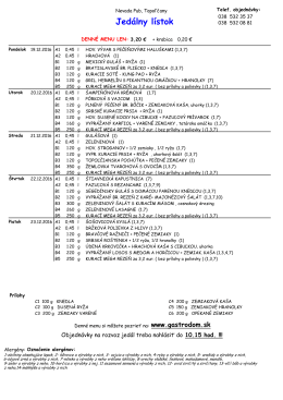 Denn&eacute; menu - Nevada Pub