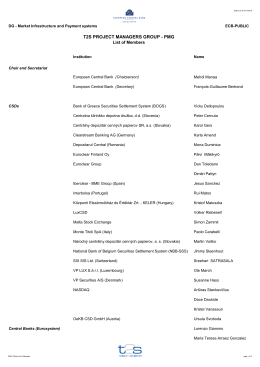 PMG T2S members list - European Central Bank