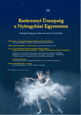 Az esem&eacute;ny programja a mell&eacute;kelt dokumentumban olvashat&oacute;.