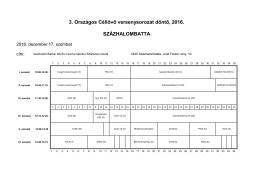 3. Országos Céllövő versenysorozat döntő, 2016. SZÁZHALOMBATTA