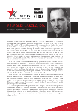 FELF&Ouml;LDI L&Aacute;SZL&Oacute;, DR.