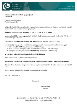 Tisztelt Igazgató Úr!