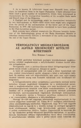 Térfogatsúly meghatározások az Alföld medencéjét kitöltő