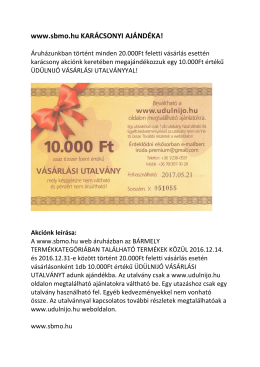 Akciónk leírása