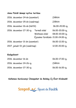 ZÁRVA 2016. december 25