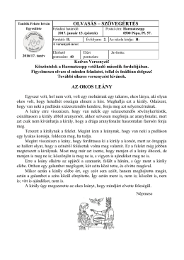 olvasás 2. osztály - Tanítók Fekete István Egyesülete