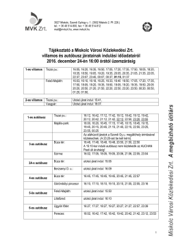 Ünnepi menetrend 2016.december 24