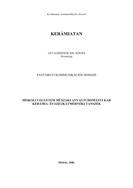 kerámiatan - Miskolci Egyetem