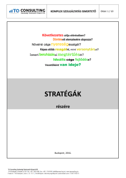 Komplex innovációmenedzsment átvilágítás