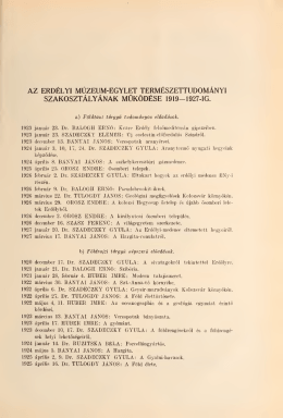 Az Erdélyi Múzeum-Egylet Természettudományi