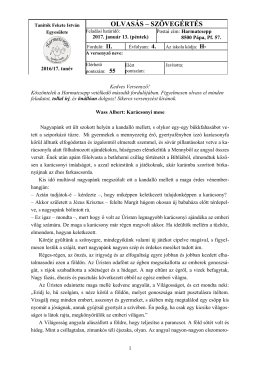 olvas&aacute;s 4. oszt&aacute;ly - Tan&iacute;t&oacute;k Fekete Istv&aacute;n Egyes&uuml;lete