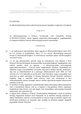 IV/1190/2016. Az Alkotm&aacute;nyb&iacute;r&oacute;s&aacute;g tan&aacute;csa alkotm&aacute;nyjogi panasz