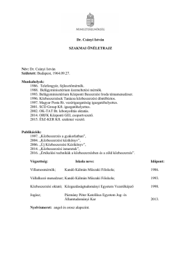 SZAKMAI ÖNÉLETRAJZ