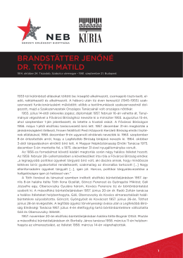 BRANDST&Auml;TTER JENŐN&Eacute; DR. T&Oacute;TH MATILD