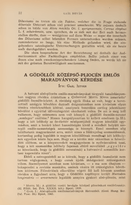 A gödöllői középső-pliocén emlős maradványok kérdése