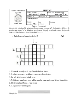 hittan 2. osztály - Tanítók Fekete István Egyesülete