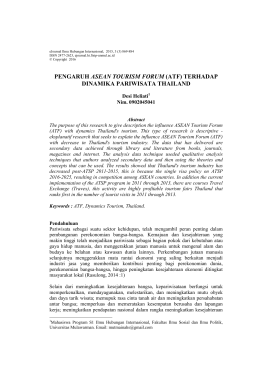 pengaruh asean tourism forum (atf) terhadap dinamika pariwisata