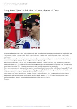 Casey Stoner Dipastikan Tak Akan Jadi Mentor