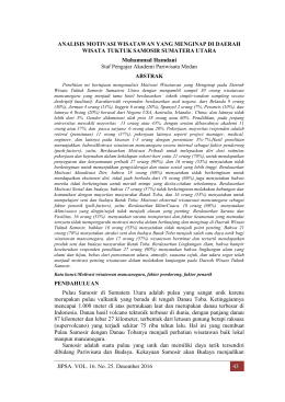 JIPSA. VOL. 16. No. 25. Desember 2016 43 ANALISIS MOTIVASI