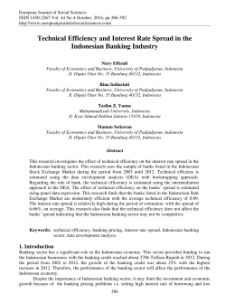 Technical Efficiency and Interest Rate Spread in the Indonesian