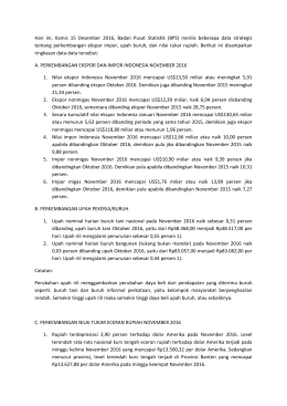 merilis beberapa data strategis tentang perkembangan ekspor impor