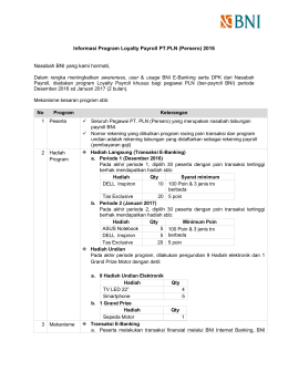Informasi Program Loyalty Payroll PT.PLN (Persero) 2016